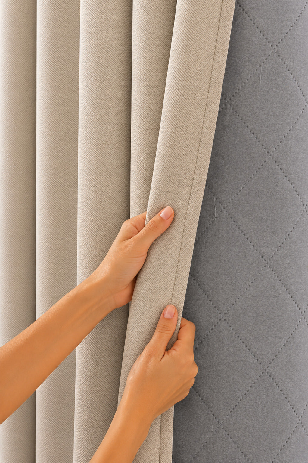 Rideau Anti-Bruit 30 dB Texturé - Beige Lin