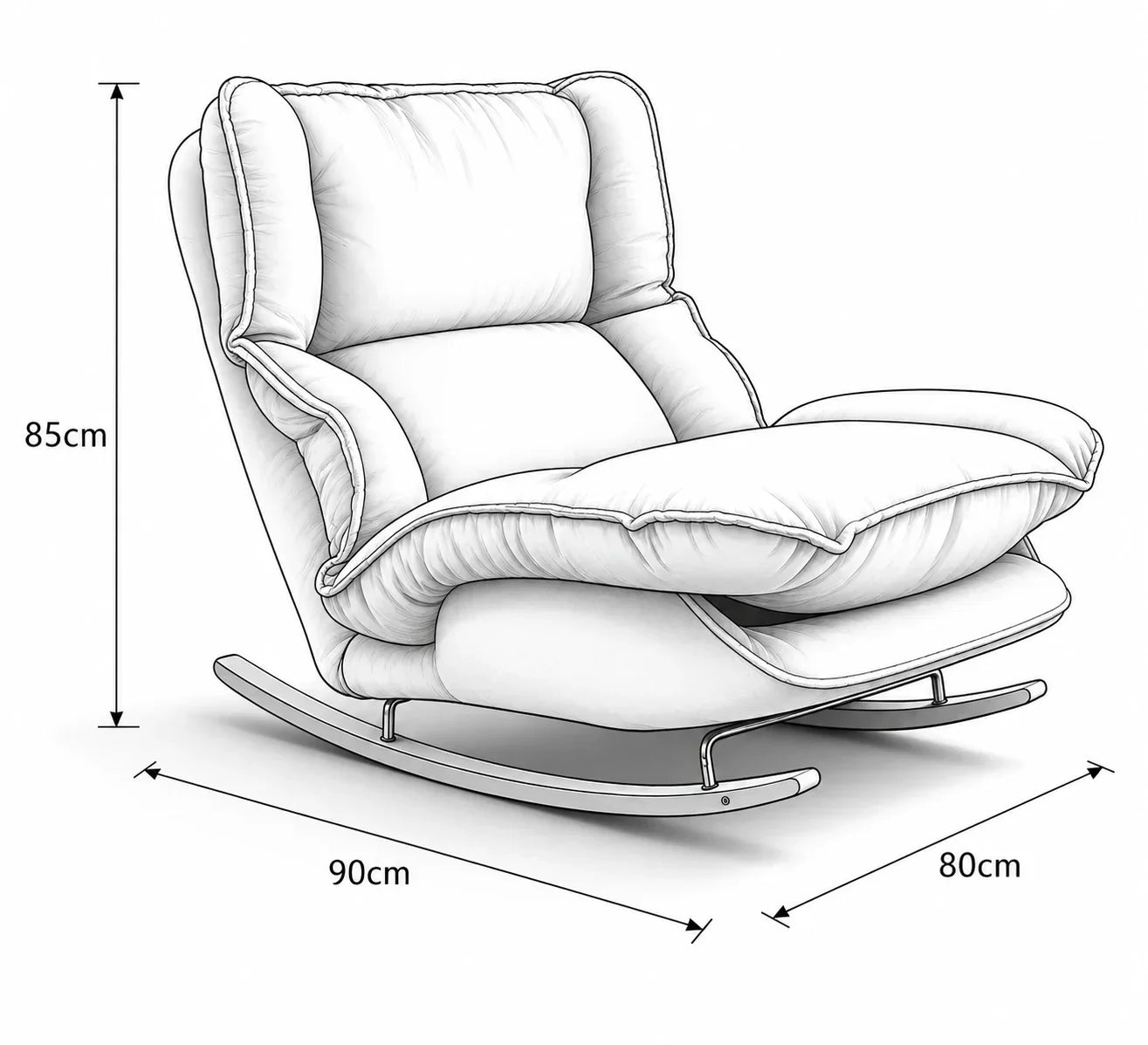 BERGEN - Rocking Chair Paresseux Inclinable Doux