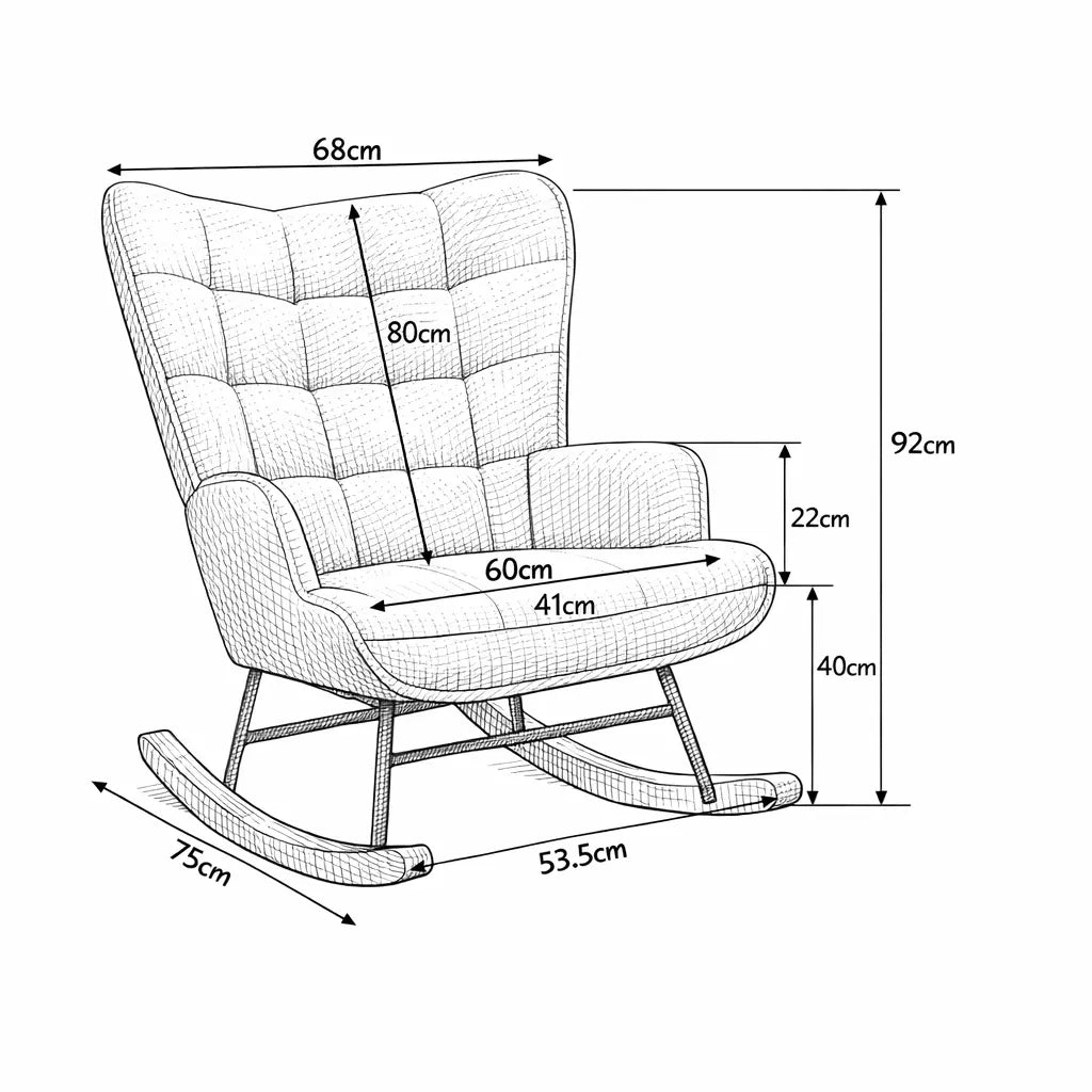 CLOUDA – Rocking Chair Teddy Dossier Haut