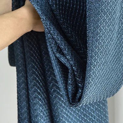 Rideau Voilage - Bleu Marine à Motif