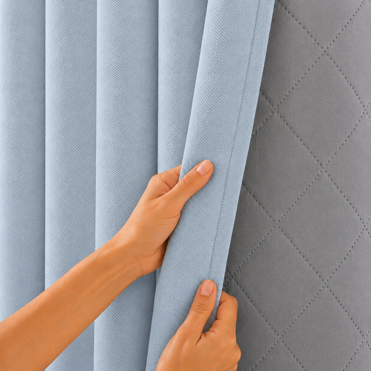Rideau Anti-Bruit 30 dB Texturé - Bleu