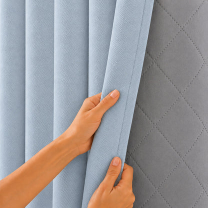 Rideau Anti-Bruit 30 dB Texturé - Bleu