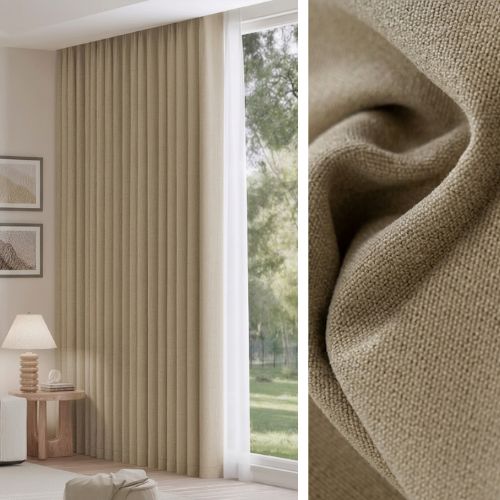 Rideau Occultant Beige Doré