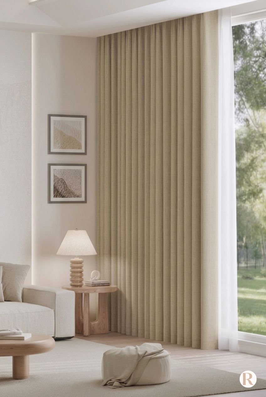 Rideau Occultant Beige Doré