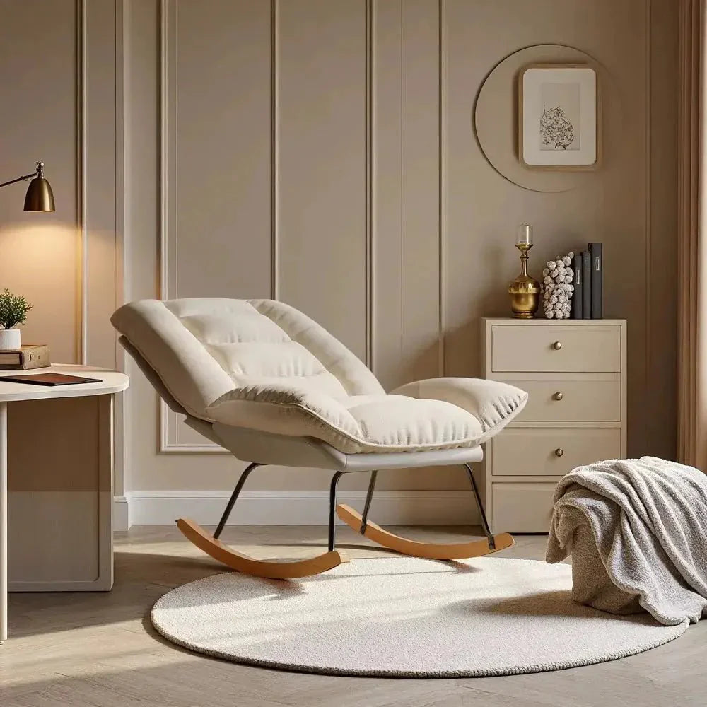 HAVENA – Rocking Chair Lin & Bois de Hêtre