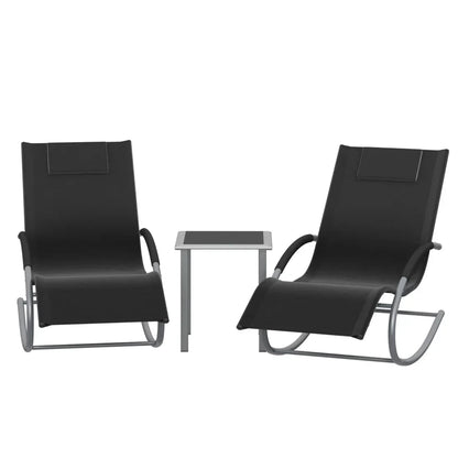 ZENIT - Ensemble 2 Chaises Longues & Table Extérieur