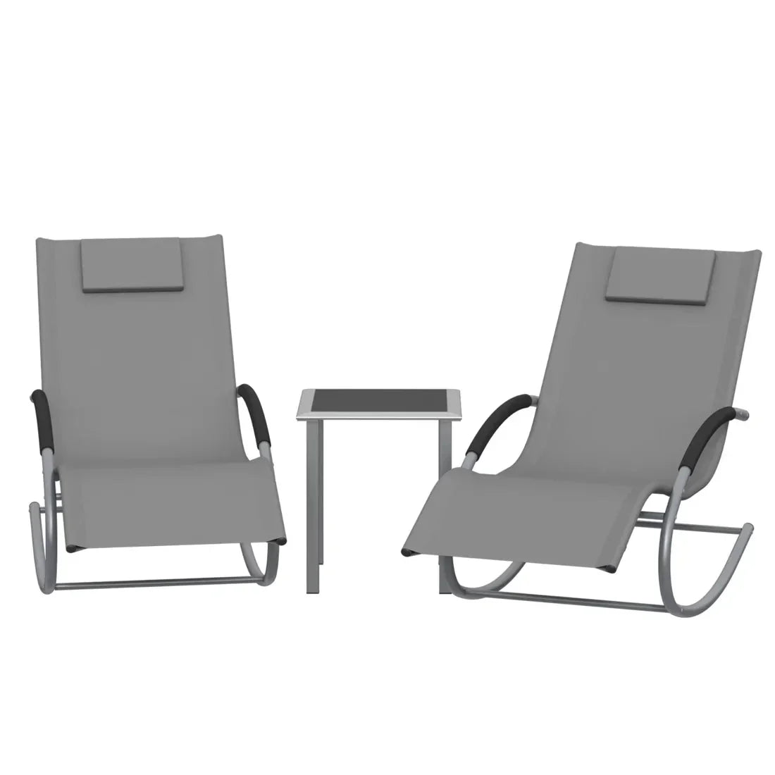 ZENIT - Ensemble 2 Chaises Longues & Table Extérieur