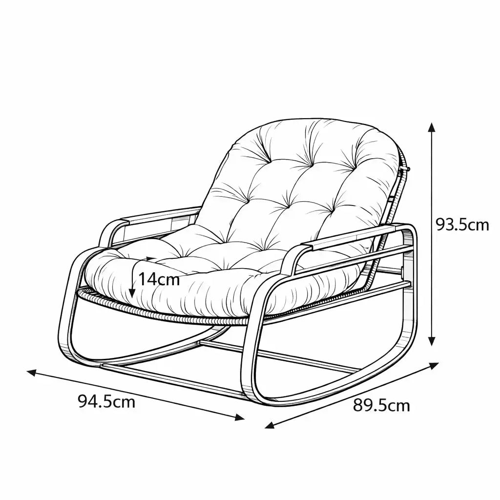 RIVANA - Rocking Chair Rotin Extérieur