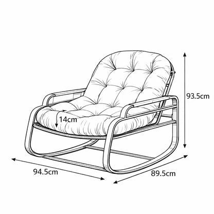 RIVANA - Rocking Chair Rotin Extérieur