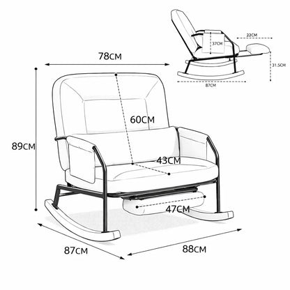 ELIOS – Rocking Chair Inclinable Corduroy