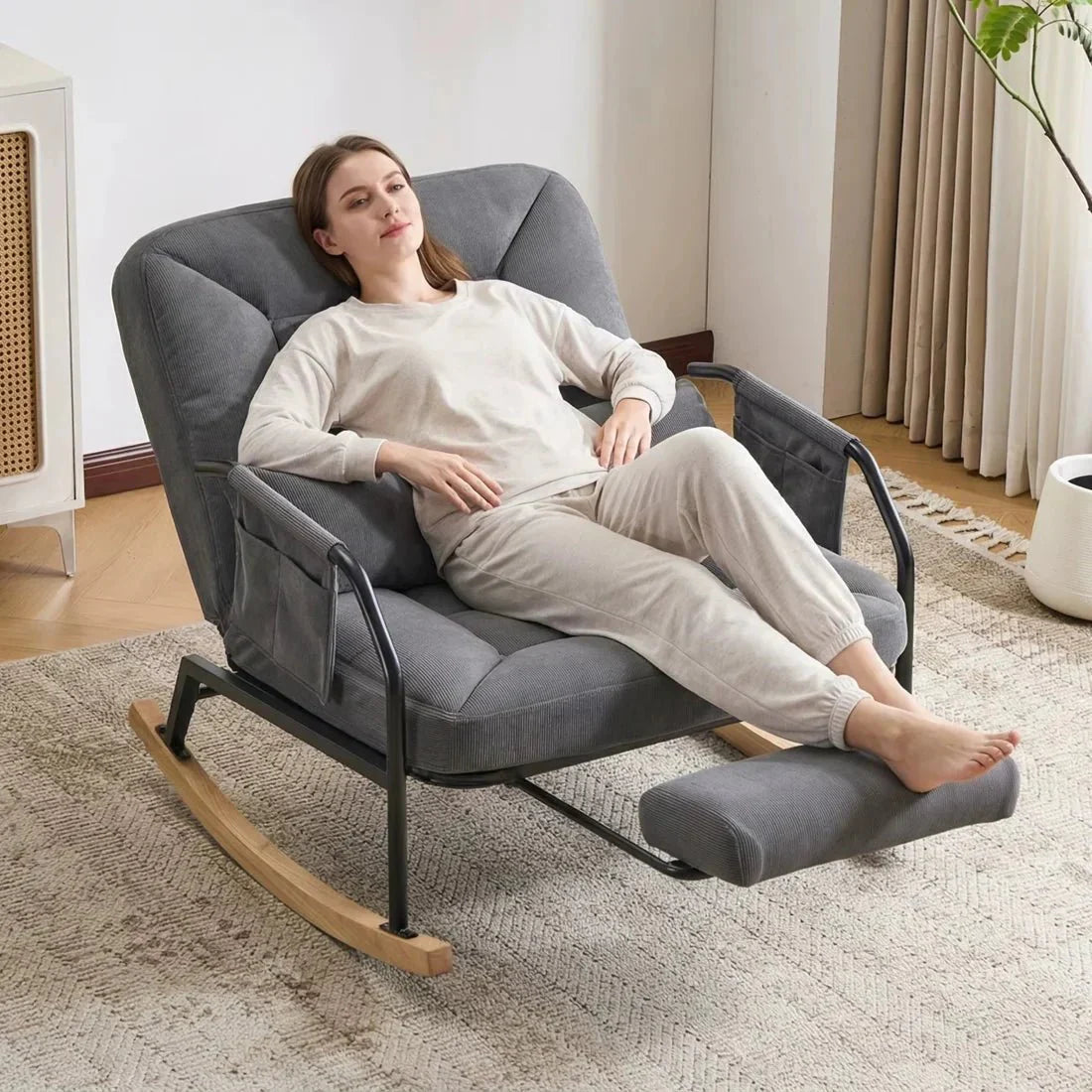 ELIOS – Rocking Chair Inclinable Corduroy