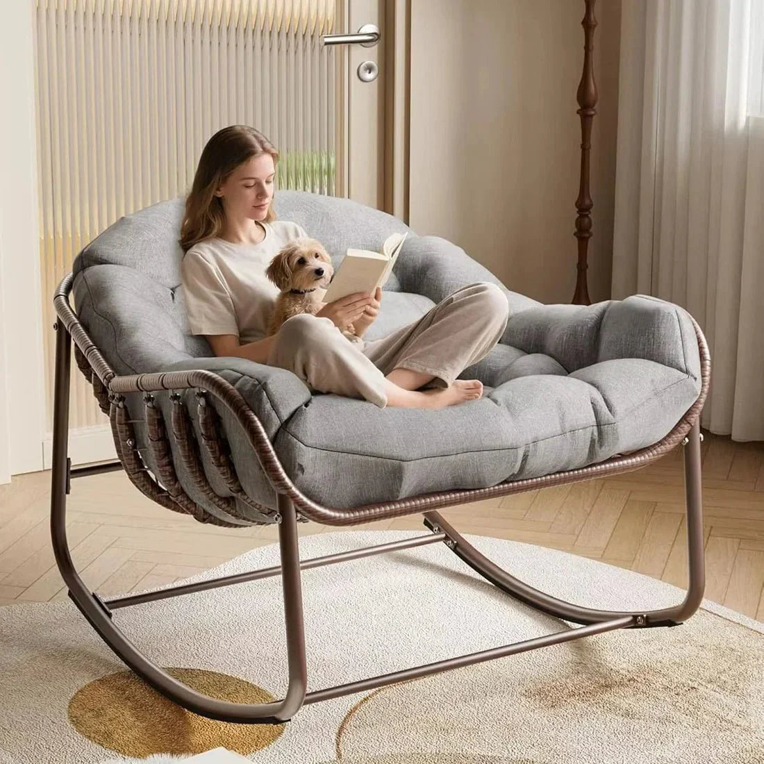 PALOMA – Rocking Chair Rotin Surdimensionné