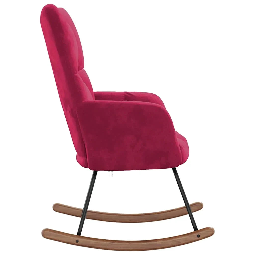 SERENA – Rocking Chair Velours Rembourré Ultra Confortable