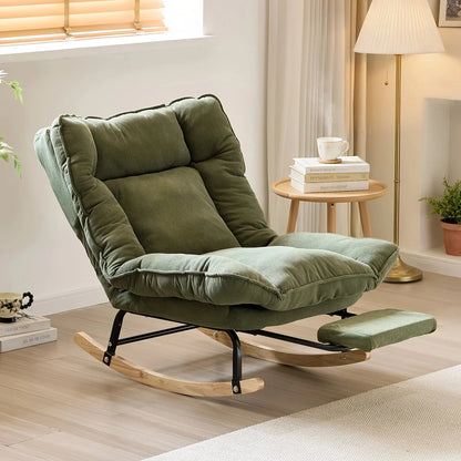 BAHIA - Rocking Chair Inclinable Corduroy & Repose-Pieds