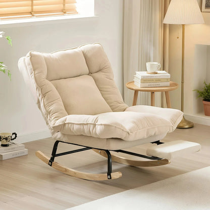 BAHIA - Rocking Chair Inclinable Corduroy & Repose-Pieds