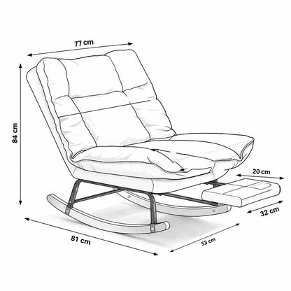 BAHIA - Rocking Chair Inclinable Corduroy & Repose-Pieds