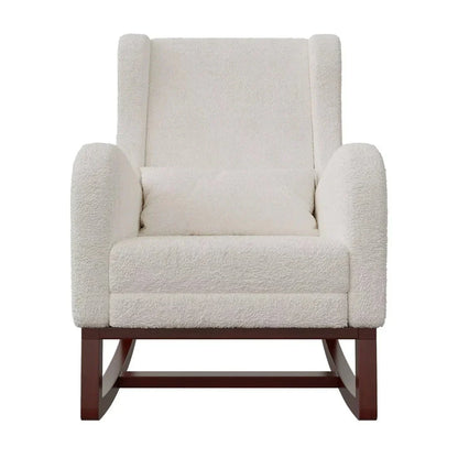 OSLO – Rocking Chair Teddy Blanc Ivoire avec Repose-Pieds