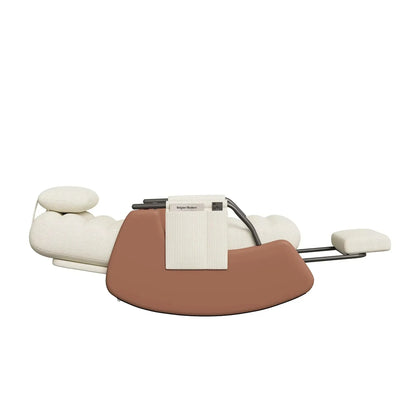 VALEN - Rocking Chair Design Velours Côtelé & Bois Massif