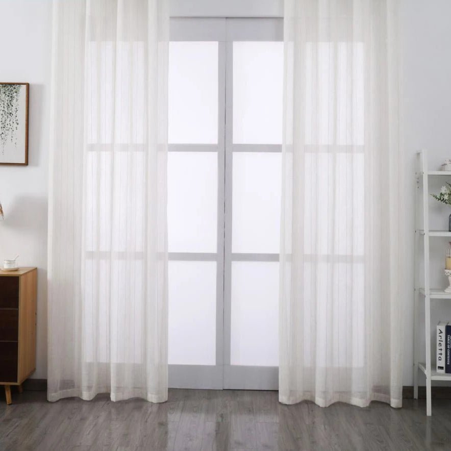 Rideau Voilage - Blanc Et Beige