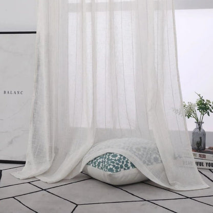 Rideau Voilage - Blanc Et Beige