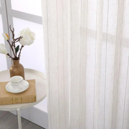 Rideau Voilage - Blanc Et Beige