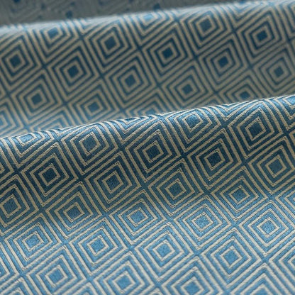 Rideau Semi Occultant - Bleu à Motifs