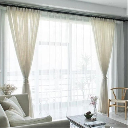 Rideau Lin - Voilage Beige Clair