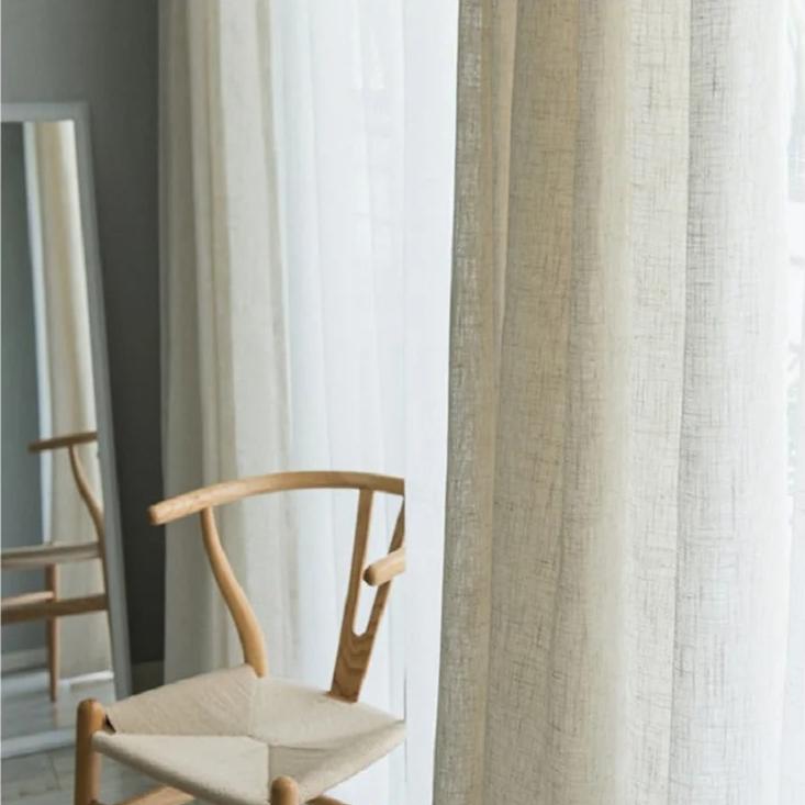 Rideau Lin - Voilage Beige Clair