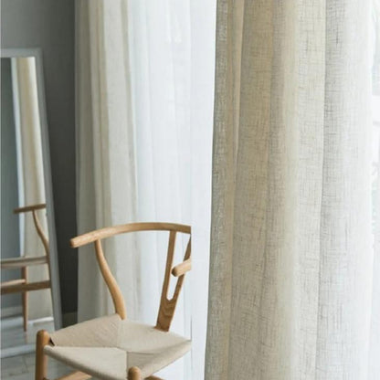 Rideau Lin - Voilage Beige Clair