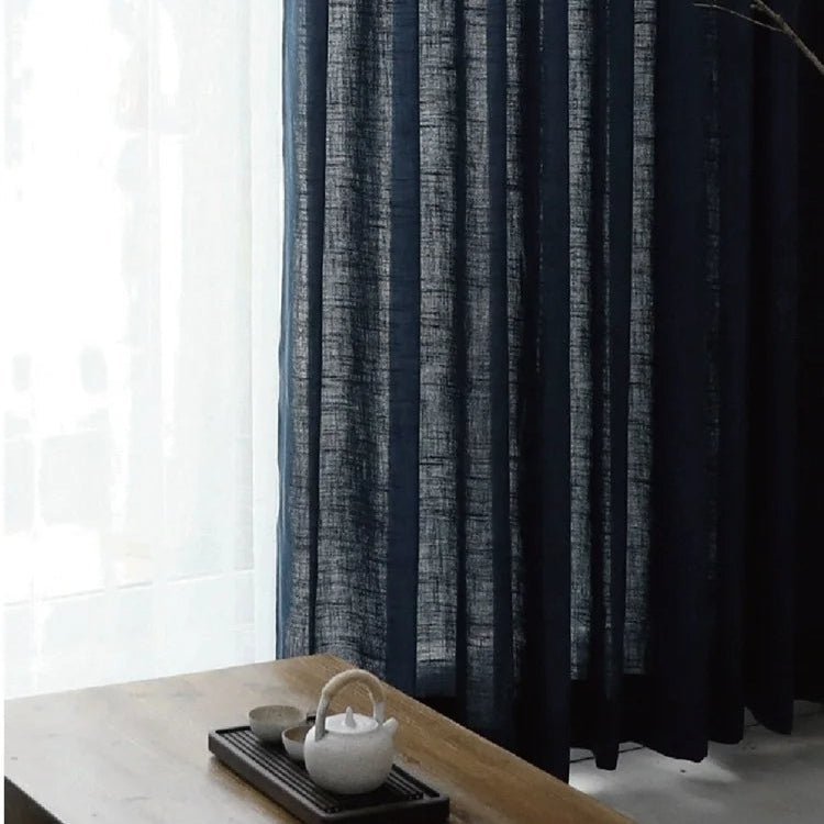 Rideau Lin - Voilage Bleu Foncé