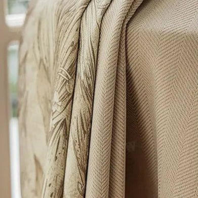 Rideau Semi Occultant - Beige à motifs