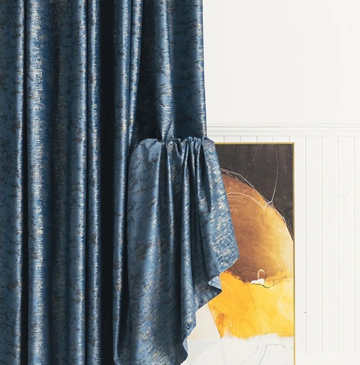 Rideau Semi Occultant - Bleu et Doré