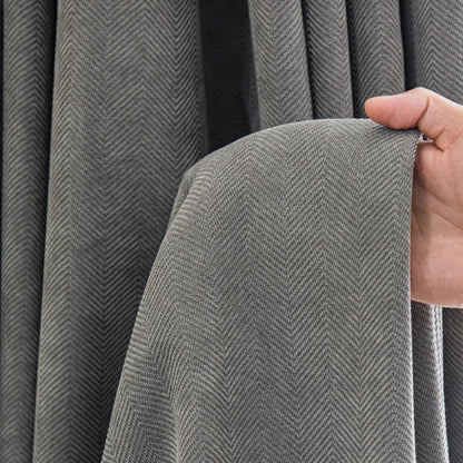 Rideau Semi Occultant - Gris à Chevron