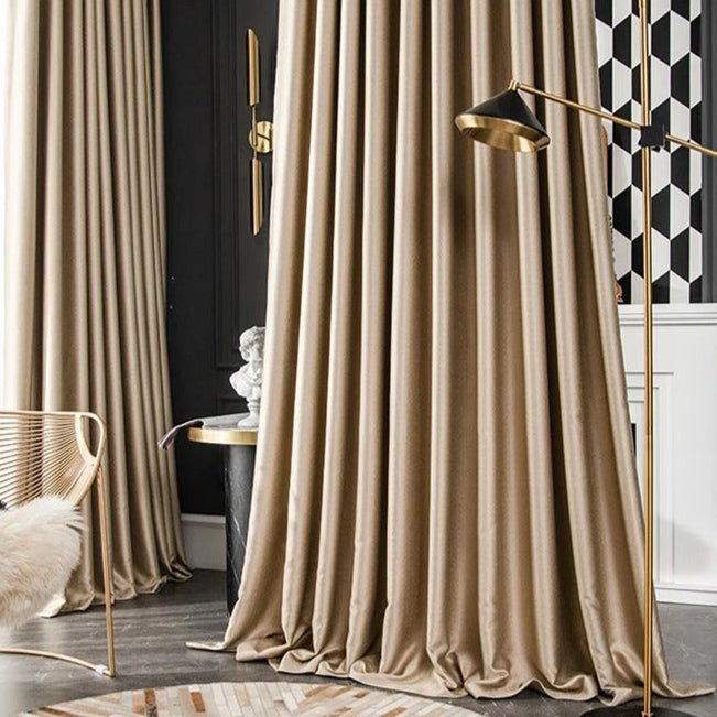Rideau Semi Occultant Motif Géométrique - Beige