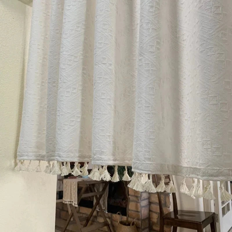 Rideaux Effet Lin - Voilage Brise Bise Beige