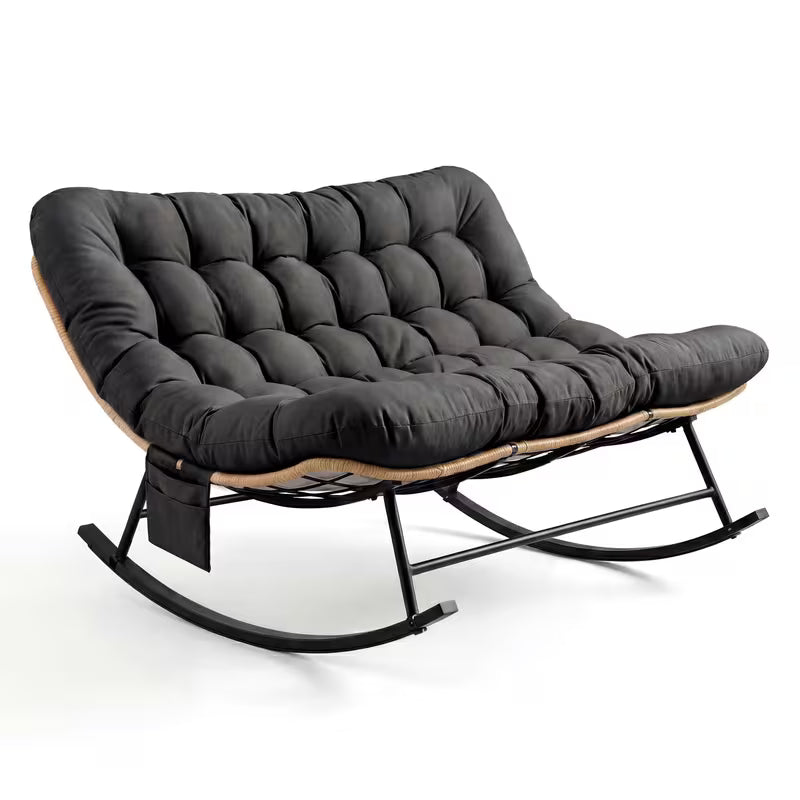 CALMA - Rocking Chair Rotin 2 Places Coussin XXL