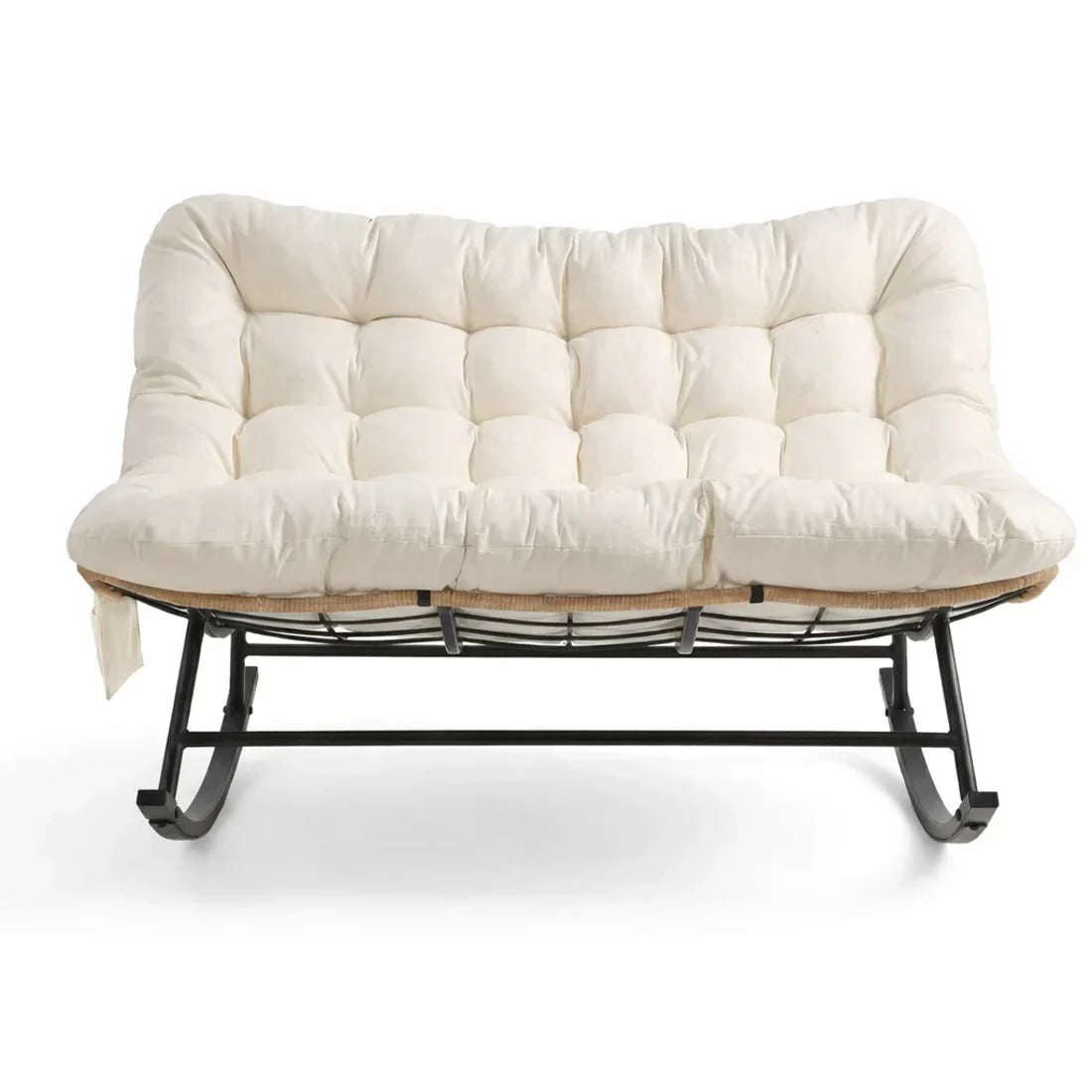 CALMA - Rocking Chair Rotin 2 Places Coussin XXL