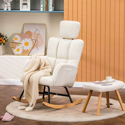 SCANDIA – Rocking Chair Ultra Doux Appui-Tête & Accoudoirs