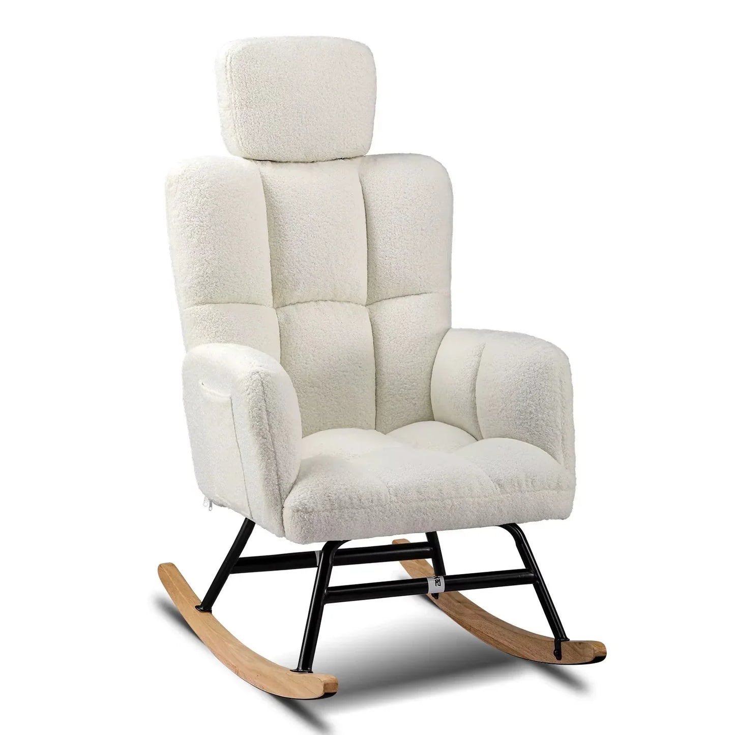 SCANDIA – Rocking Chair Ultra Doux Appui-Tête & Accoudoirs
