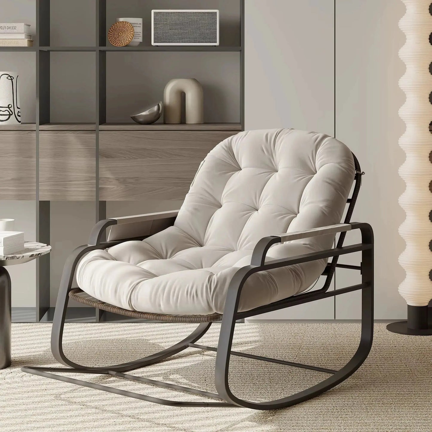 RIVANA - Rocking Chair Rotin Extérieur