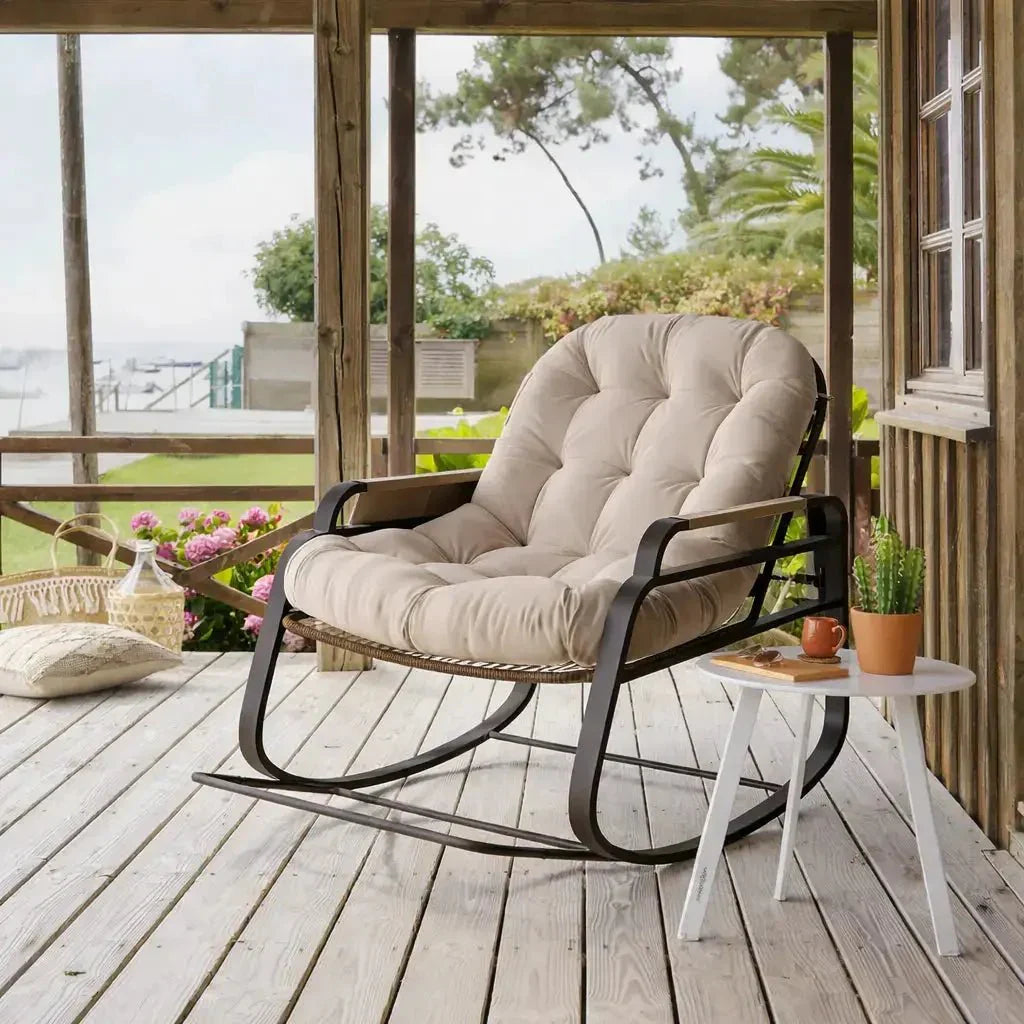 RIVANA - Rocking Chair Rotin Extérieur